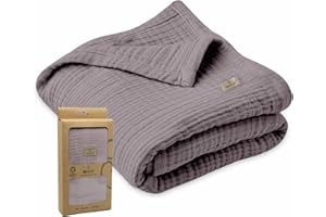 bistyle Muslin Baby Blanket Summer for Babies Children Thin Breathable Summer Blanket Swaddling Blanket Cotton Girls Boys (Anthracite)