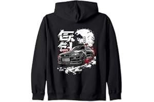 TURBOFORGE CO. - JDM JAPANESE CAR ART JDM Tokyo Japan Golden Gate Bridge R34 Japanese Drift Car Zip Hoodie