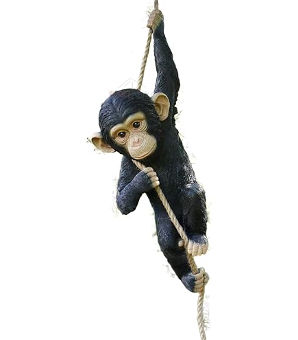 Vivid Arts Bébé Chimpanzé Assis - Statue Résine Réaliste Pour Jardin Et Décoration Extérieure