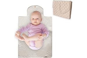Duffi Baby Cambiador bebe portatil polipiel. Cambiador plegable bebes recien nacidos. Cambiador de viaje impermeable acolchado suave. Cambiador pañales de paseo. Colección LUX. Color Beige