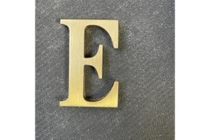 BWRMHME Adhesivo de latón macizo de 2.6 pulgadas, letras inglesas, adorno de letras del alfabeto de metal, letras y números autoadhesivos de pared, señalización de dirección de casa, números de puerta,