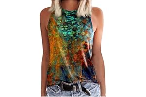 HAOLEI Women Sleeveless Crop Tank Tops UK Animal Print Patchwork Shirt Satin Floral Vest Tops Pullover T-Shirt Regular Skinny Ladies Sleeveless Slim-Fit Stretch Tee Shirts