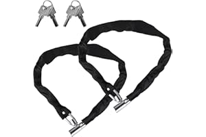CRESBEL Candado para bicicleta de 6 mm de diámetro, 2 unidades, 80 cm, con 2 llaves, candado de cadena para bicicleta, alta seguridad, bicicleta eléctrica, scooter para niños y adultos