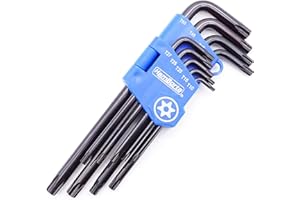 HemBorta® Chiavi Torx di Sicurezza 9PZ Set Chiavi a Brugola, Estremità Cava Torx T10-T50 Lunga, Stella Chiavi a Prova di Manomissione T10, T15, T20, T25, T27, T30, T40, T45 e T50