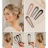 Women's Brown Tones Hair Bun Buckle, Women's Buckle, Girls' Buckle (5PCS)