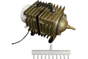 FINEST-FILTERS Pompe à air de bassin Koi Poisson bassin hydroponique Piston Compresseur Aquarium 20-90 l/m