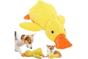 Shengruili Juguete antiestrés para Perros,Juguete de Peluche chirriante,Quack-Quack Duck Juguete para Perros,Pato antiestrés para Perros,para pequeños y medianos Grandes