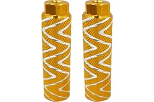 XSHAO® Lot de 2 Pegs BMX Pegs 9 mm 3/8" - 26 dents - Pour VTT / Bike Foot Pegs Kids Adult / BMX / Aluminium / Pièces BMX / Accessoires de vélo (Jaune)