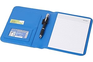 noTrash2003 Schreibmappe mit Stiftschlaufen für Büro, Business u. College in Lederoptik und versch. Farben. mit Dokumentenfächern und Notizblock