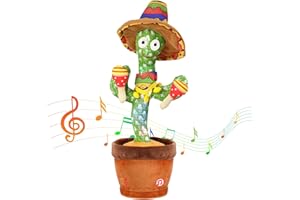 Edencomer Tanzender Sprechender Kaktus, Singender Kaktus Spielzeug nachsprechen, Interaktive Sprachaufnahme Plüschtier für Kinder, Geschenke für Jungen Mädchen Erwachsene (Drummer)