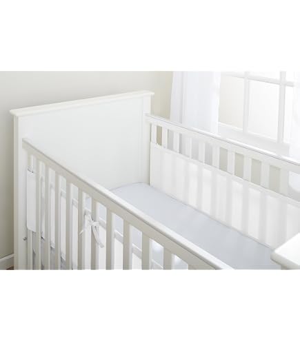 Tour De Lit Bébé 2 Pièces Maille 3D Respirante – Protection Anti-Choc 340cm + 160cm Blanc Réglable