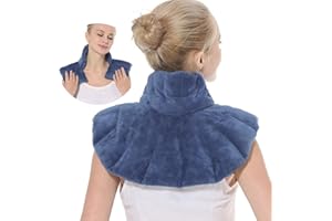 ‎AROMA SEASON AROMA SEASON Kirschkernkissen Nacken und Schulter für Mikrowelle mit Duftaroma | Körnerkissen | Wärmekissen | Nackenkissen (blue)