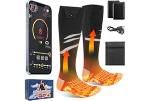 Olycism Heated Socks APP control with 8500/5000mAh Battery Rechargeable Electric Heated Socks for Men Women 4 Temperature Adjustable Outdoor Riding Camping Hiking Warm Winter Socks Size S/M/L.
