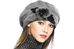 VECRY Femme Laine Béret Français Cloche Angola Robe Bonnet Calotte Chapeaux d'hiver