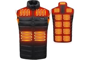 Coikes Heated Vest for Men Heated Gilet Heating Jacket with 3 Temperature Levels 15 Heating Zone Washable Heated Body Warmer Clothing Winter Thermal Vest for Hiking Skiing Motorcycle Outdoor