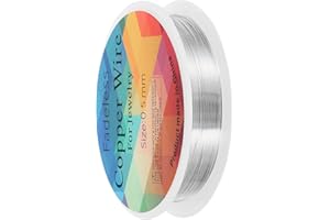 sourcing map 0.5mm/24 Gauge Copper Wire for Jewelry Making, 1 Roll Craft Tarnish Resistant Beading Wire for Jewelry Making Supplies DIY (Silver)