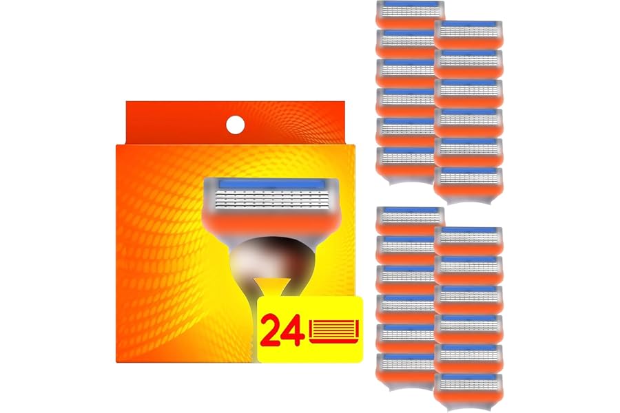 Pack of 24 Fusion 5 Blades Replacement Blades for Fusion-5 Razor, Razor Blades, 5x Blades, Compatible with Wet Razor, Men's Razor Gift for Manual Razor Blade