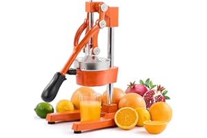 CO-Z Exprimidor Manual de Fruta Exprimidor de Zumo a Mano Prensa a Mano para Naranja Granada Limón Multifuncional de Acero Inoxidable