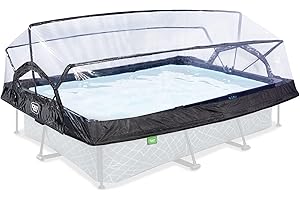 Exit Toys Eco Pool Dome ECO 10X6.6.6ft/300X200cm/118-79”, transparent, foldable, suitable for rectangular pools 290X190-300X200cm in diameter, attaching strap included