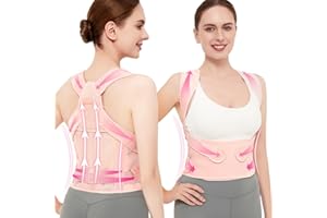 VICORRECT Posture Corrector for Women and Men Support: Back Support Brace - Better Upper Back Comfort (Pink, S)