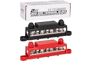 Spurtar Blocco di Distribuzione dell'alimentazione con 4x M10 Bulloni e 6x M4 Viti 12V 24V 48V 250A Busbar per Auto Camion Camper Barca Rimorchio