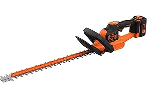 BLACK+DECKER Taille-Haies Electrique Sans Fil 36V 55 cm avec Batterie 2,5 Ah, Lame Asymétrique Double Action, Interrupteur, Poignée et Embout Lame de Scie, BCHTS3625L1-QW