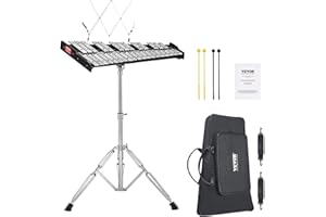 VEVOR Kit Campana Xilofono Glockenspiel a 32 Note, Set di Strumenti a Percussione Professionale con Mazze, Bacchette, Leggio, Supporto Regolabile e Borsa per il Trasporto per Studenti e Adulti