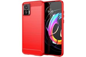 Topme Custodia in Silicone per Motorola Moto Edge 30 Neo (6.28" Inches), [custodia per Telefono in Stile Spazzolato] - Rosso