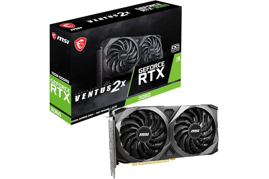 Amazon listing image: MSI GeForce RTX 3060 Ventus 2X 12G OC GDDR6 192-bit 12 GB pci_e Express Gen 4 Gaming…