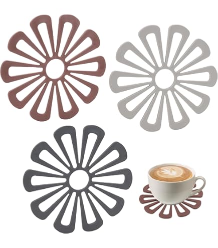 Dessous De Plat Silicone 17cm - Antidérapant & Résistant à 230°C - Motif Marguerite - Pour Protéger Tables Et Plans De Travail