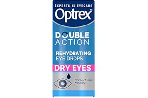 Optrex Double Action, Dry Eyes, 10 ml, Moisturising Drops for Dry & Tired Eyes, Fast Long-Lasting Relief, Restores Moisture, Suitable with Contact Lenses, Eye Care Solution, Instant Relief