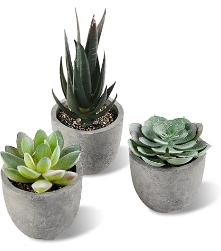 6 Petites Plantes Artificielles - Plante artificielle interieur 6.5 x 6.5 x 20cm - Matériau Plastique - Pour Décoration Intérieure - Idéales pour Chambre, Salle de Bain, Cuisine, Bureau (Vert