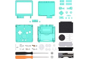eXtremeRate Full Gehäuse für Nintendo Gameboy Advance SP,IPS Ready Upgraded Hülle & Taste, Ersatz Case Cover Shell Buttons für gba SP Konsole IPS&Standard LCD(KEIN Konsole&Platine)–Clear Smaragdgrün