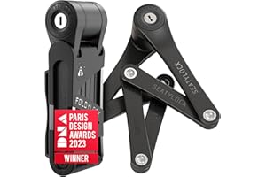 SEATYLOCK FoldyLock Mini Folding Bike Lock with Key - Patented Lightweight Heavy Duty High Security Anti Theft - Cut Proof Silver Sold Secure Bicycle Lock for Electric Scooters and Bikes - 75 cm