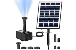 Fontana solare da 6,5 W, Beinhome con pali fissi, pompa solare per laghetto con 5 stili di fontana, pompa dell'acqua solare per giardino, stagno, bagno per uccelli