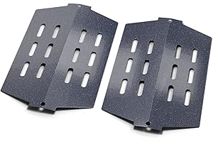 GFTIME 33.7CM Heat Deflector 7622 for Weber Genesis 300 Series - E310 E320 E330 S310 S320 S330 (with Front Control Knob), Porcelain Steel Heat Shield Grill Spare Parts for Weber 62756, 65505