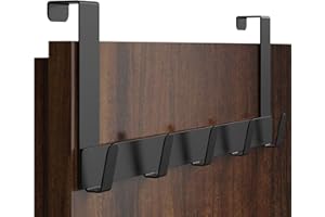 Menz Türgarderobe zum Einhängen aus Edelstahl, schwarz - Premium Türhaken zum Einhängen als Kleiderhaken Tür oder Handtuchhalter Tür, extrem belastbar, platzsparende Türhakenleiste