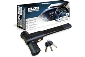 ELI73 Steering Wheel Lock for Cars & Vans - Car Lock Anti-Theft Device - High Visibility Immobiliser - Vehicle Security Lock - Includes 3 Keys (UK Company)
