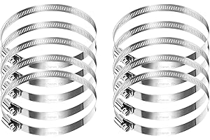 HUANGYIHAN 10 abrazaderas de acero inoxidable de 91-114 mm, abrazaderas ajustables para bajantes y mangueras de escape, abrazaderas de manguera inoxidables con mecanismo de tornillo de 100 mm