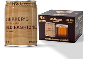 WHITEBOX COCKTAILS Single Serve Classic Chipper’s Old Fashioned Cocktail — Case Of 4 Cocktail Cans | Classic Full Strength Old Fashioned | Pre-mixed Cocktails Ready To Drink 4x100ml
