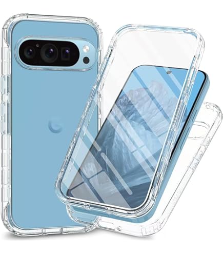 LeYi Cover per Google Pixel 9/Pixel 9 Pro con Vetro Temperato [2 Pack], Custodia con Protezione Fotocamera [Slidable] Antiurto Militare Anello Supporto TPU Bumper Custodie per Pixel 9/9Pro 6.3'', Blu