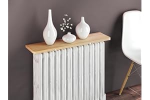 Merveille - Tablette Radiateur sans Percer - Étagère Réversible Mélaminée Hêtre/Chêne Indéformable - Épaisseur 19 mm - Résistance Humidité + Chaleur, 100°C - Fabrication Française - 90 x 15 cm
