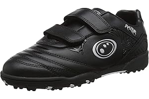 Optimum Unisex Kids' Razor Football Boots | Flat Moulded Turf Outsole | Easy Fastening Astro Trainers | PU Leather | Flexible & Comfortable Fit | Black/Silver | Size Multi Sizes