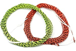 Tigofly Tenkara Angelschnur, gerollt, zweifarbig, geflochtene Tenkara-Schnur mit 7 cm Schlaufe, 3,6 m, 2 Stück