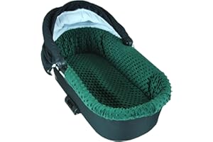 ‎BABYLUX BABYLUX Nestchen für Kinderwagen Stubenwagen BABYWANNE + Matratze 2 Tlg Set Doppelseitig (W15 - Grün + Waldtiere)