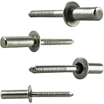 100 Stk. Bechernieten 4x11 Senkkopf Alu/Edelstahl Dorn Dichtnieten oo 100 Stk. Bechernieten 4x11 Senkkopf Alu/Edelstahl Dorn Dichtnieten oo