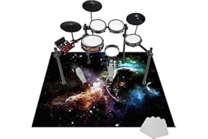 TKUHKNAG Alfombrilla para Batería Insonorizada, Alfombras Acusticas, 120 x 80 cm Alfombra Bateria Electronica, Alfombra de Tambor para Bombo Caja y Otros Instrumentos, Alfombras Rectangulares Antideslizantes
