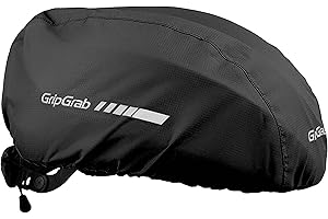 GripGrab Wodoodporna wiatroszczelna jazda na rowerze osłona na kask przeciwdeszczowy odblaskowy rower dojazdy do jazdy na rowerze wysoka widoczność na drogę MTB nakrycie głowy