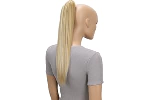 CAISHA 50cm Clip on Zopf Haarteil Pferdeschwanz Haarverlängerung Kunsthaar Glatt Blond Mix H155
