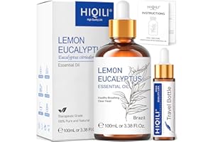 HIQILI Cytrynowy olejek eteryczny eukaliptusowy, cytrynowy olejek eukaliptusowy do aromaterapii dyfuzor świece do skóry włosów, 100 ml